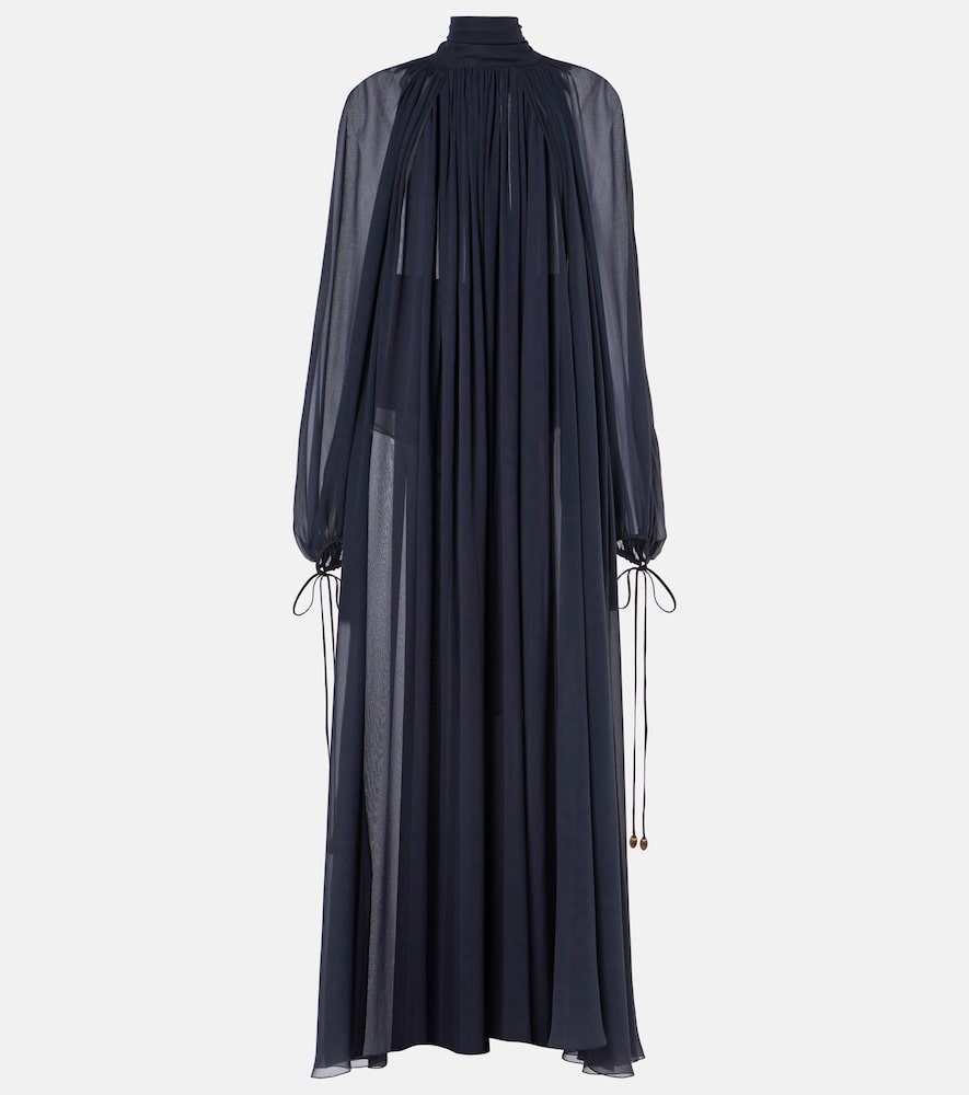 Chloe Gathered silk georgette maxi dress. Chloe 褶皱真丝乔其纱长裙