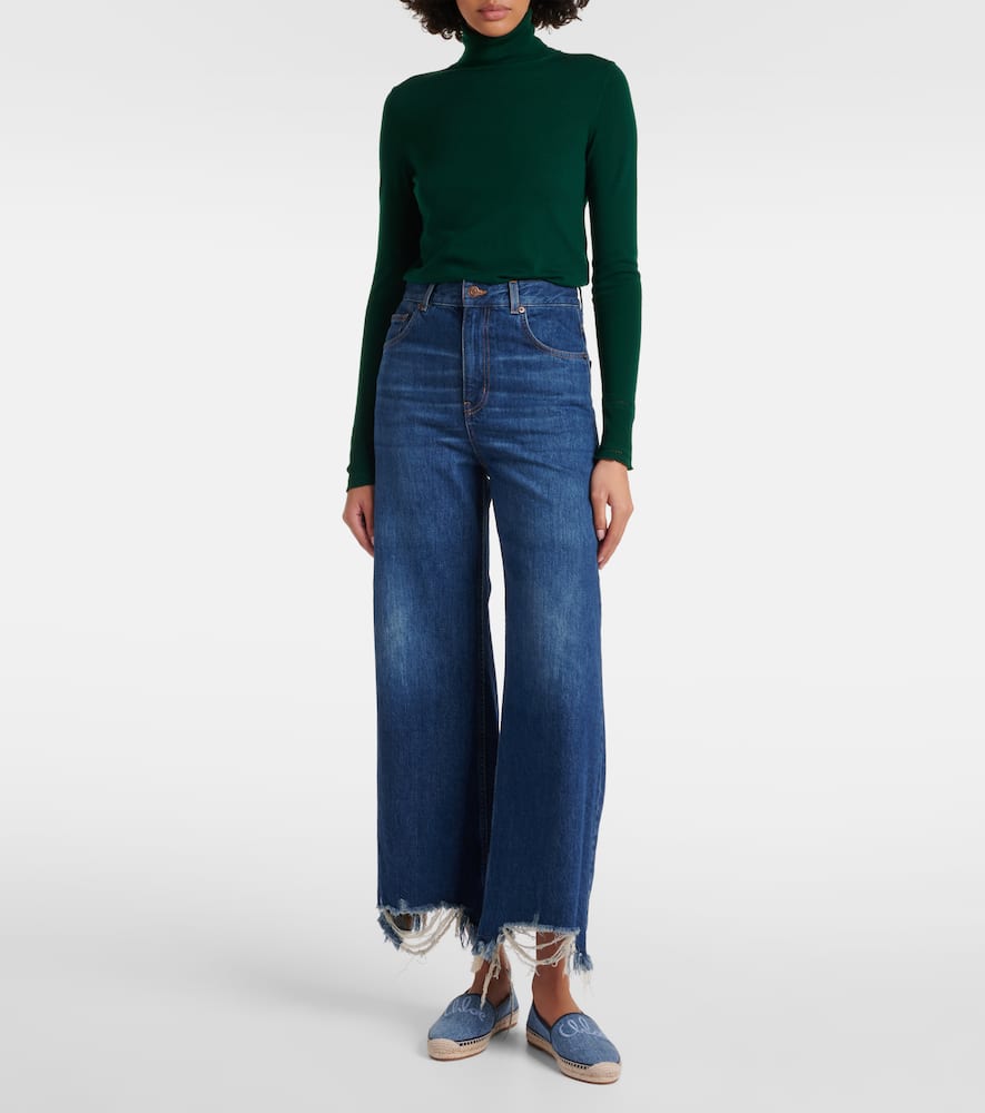 Chloe Isla embroidered denim espadrilles