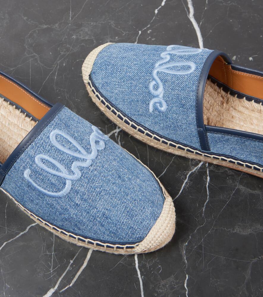 Chloe Isla embroidered denim espadrilles