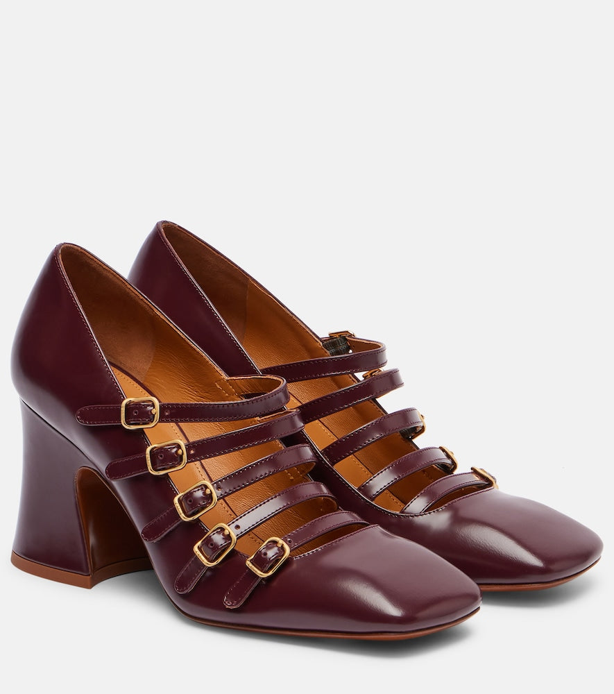 Chloe Janis 80 leather Mary Jane pumps