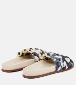 Chloe Kacey tie-dye woven slides