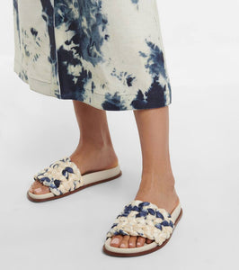 Chloe Kacey tie-dye woven slides