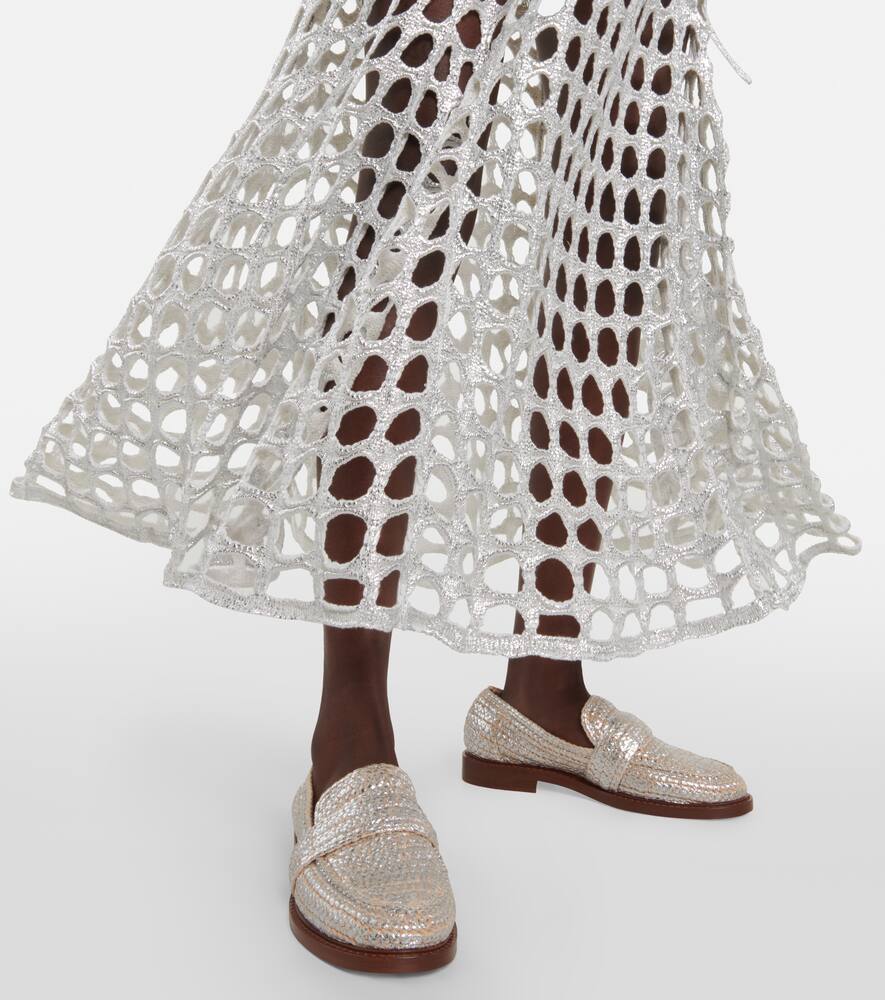 Chloe Kalya metallic crochet loafers