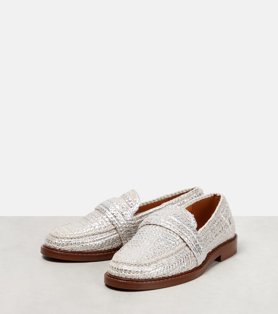 Chloe Kalya metallic crochet loafers