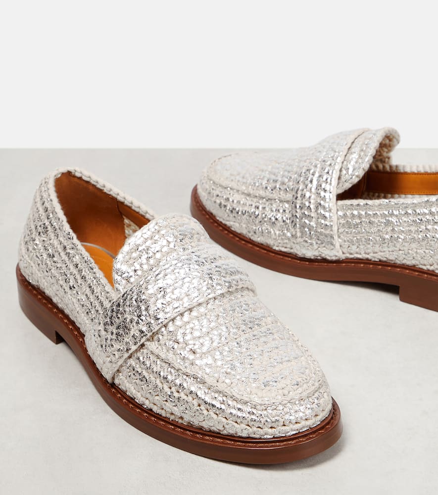 Chloe Kalya metallic crochet loafers