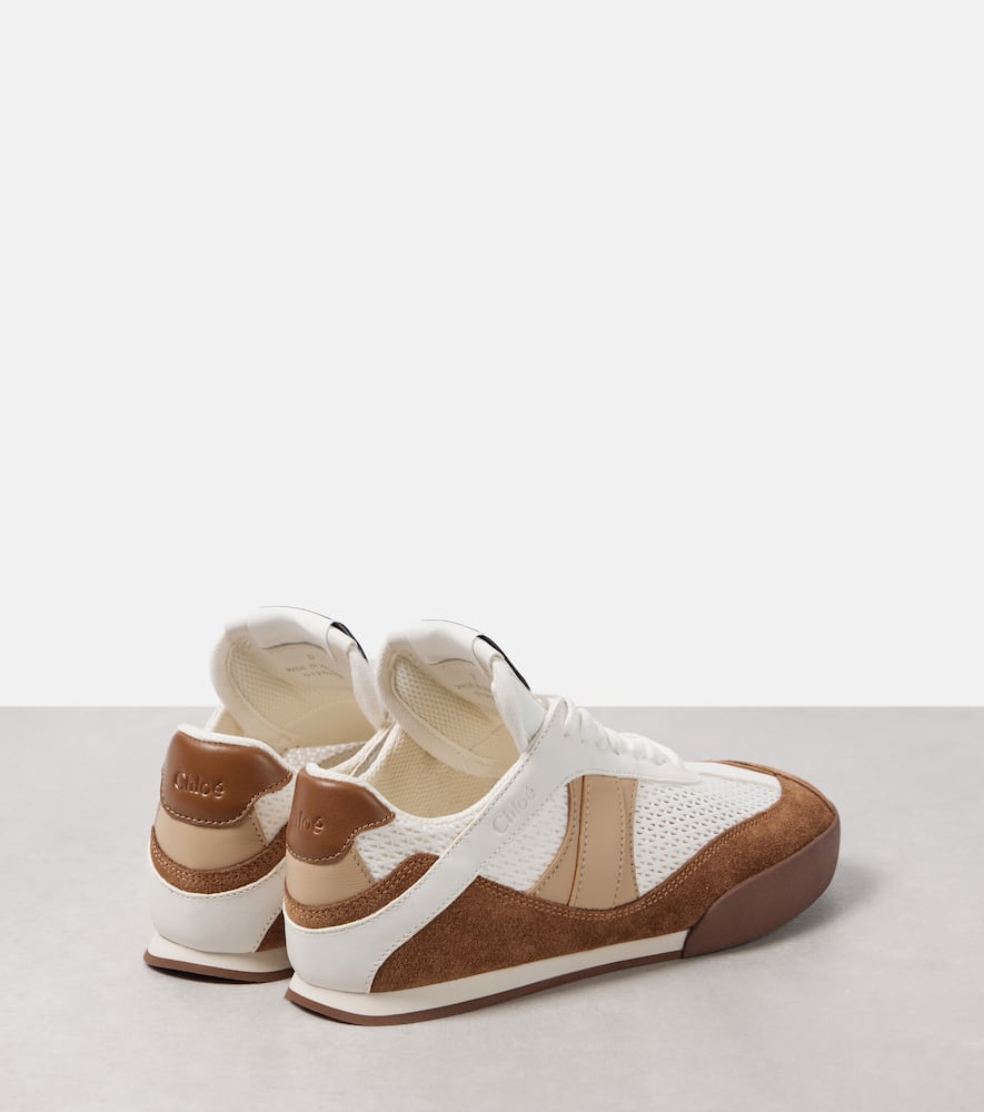 Chloe Kick suede and leather-trimmed sneakers