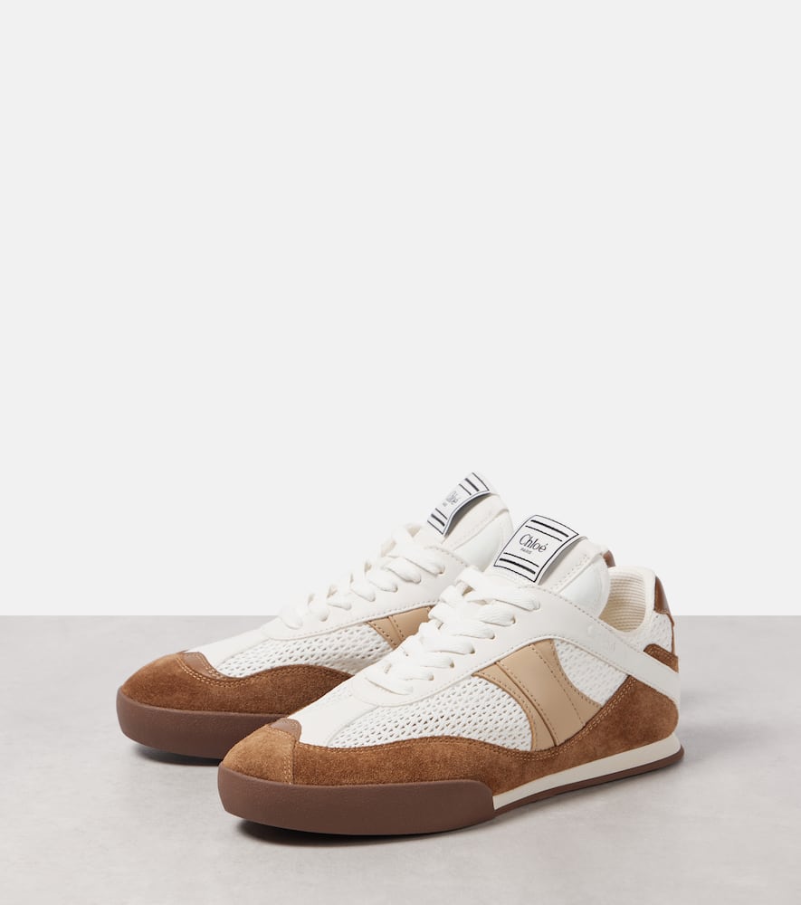 Chloe Kick suede and leather-trimmed sneakers