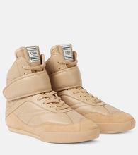 Chloe Kick suede-trimmed leather high-top sneakers