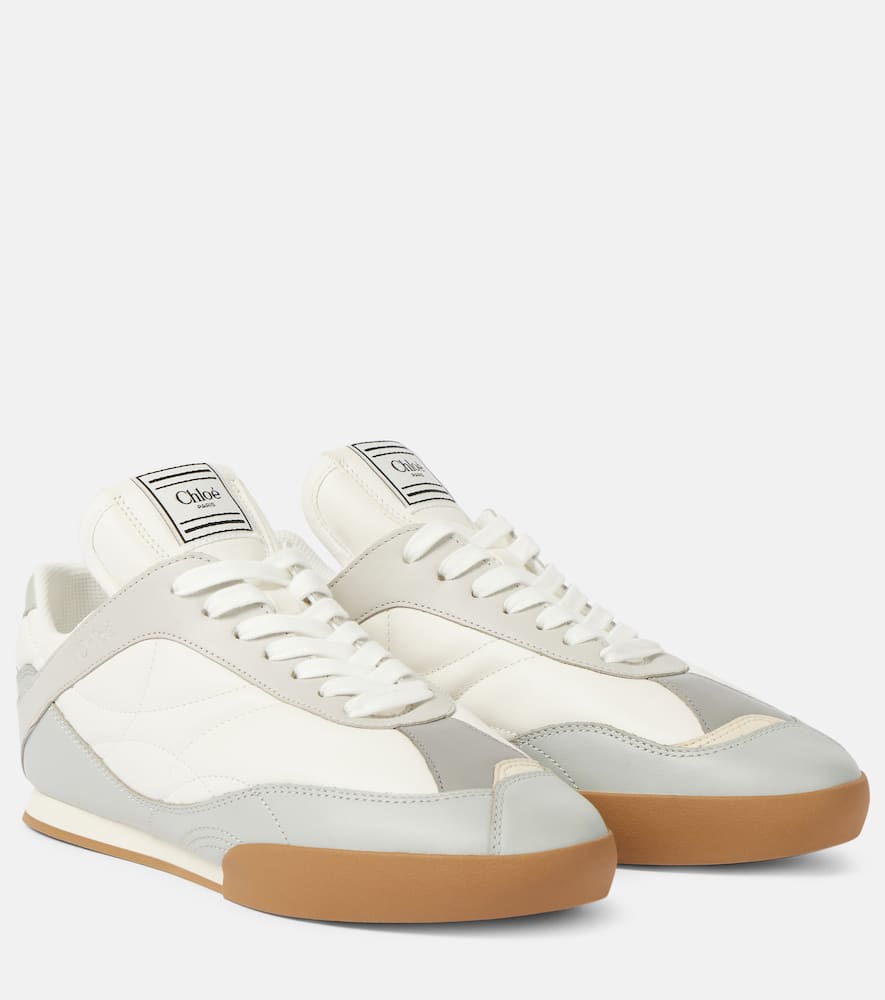 Chloe Kick suede-trimmed sneakers