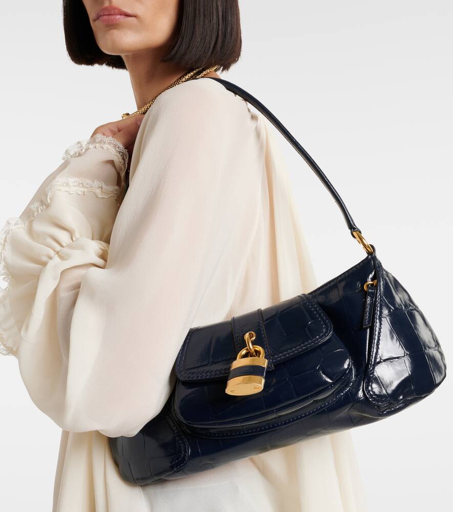 Chloe Le 99 Small croc-effect leather shoulder bag