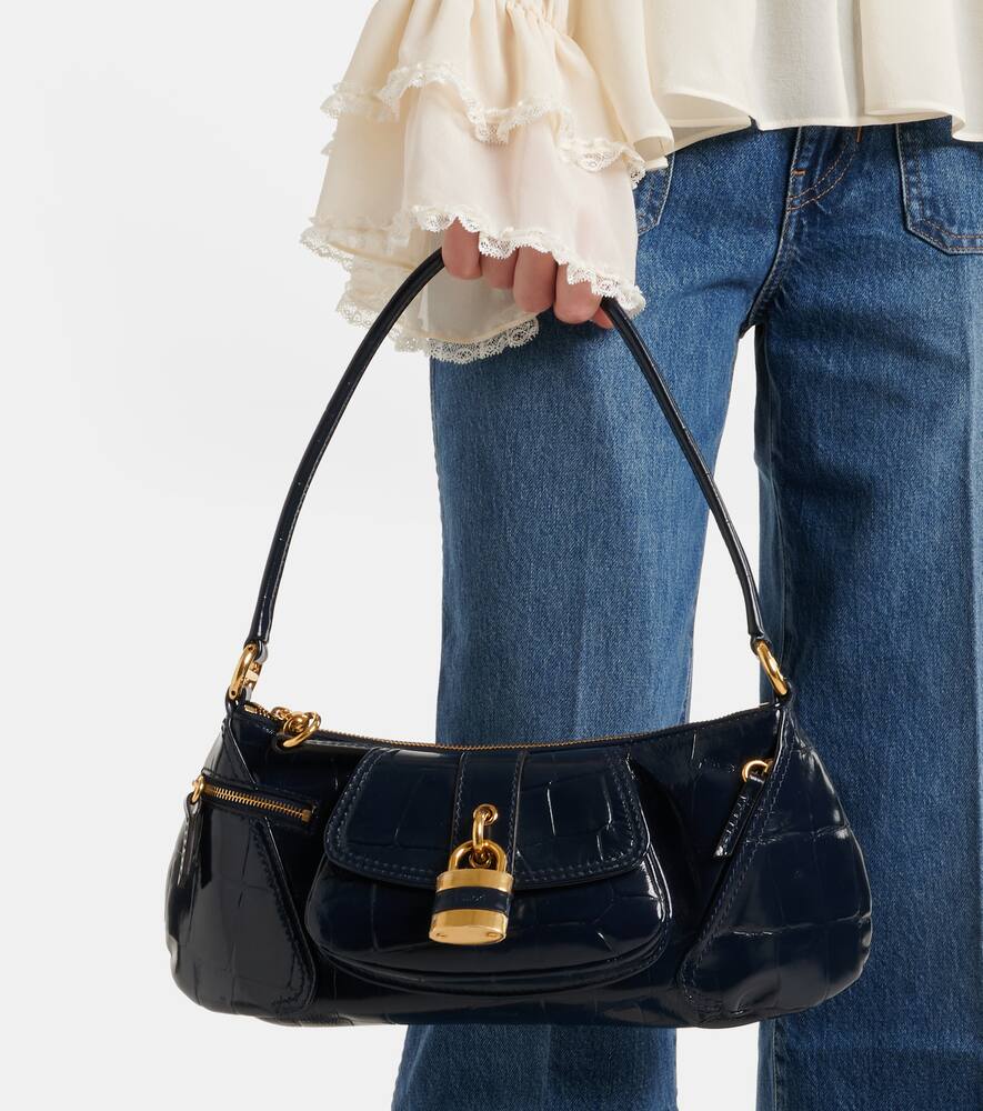 Chloe Le 99 Small croc-effect leather shoulder bag