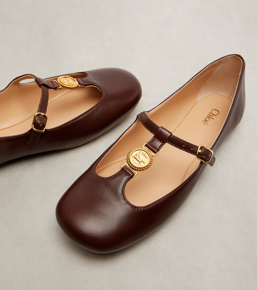 Chloe Leonore embellished leather ballet flats