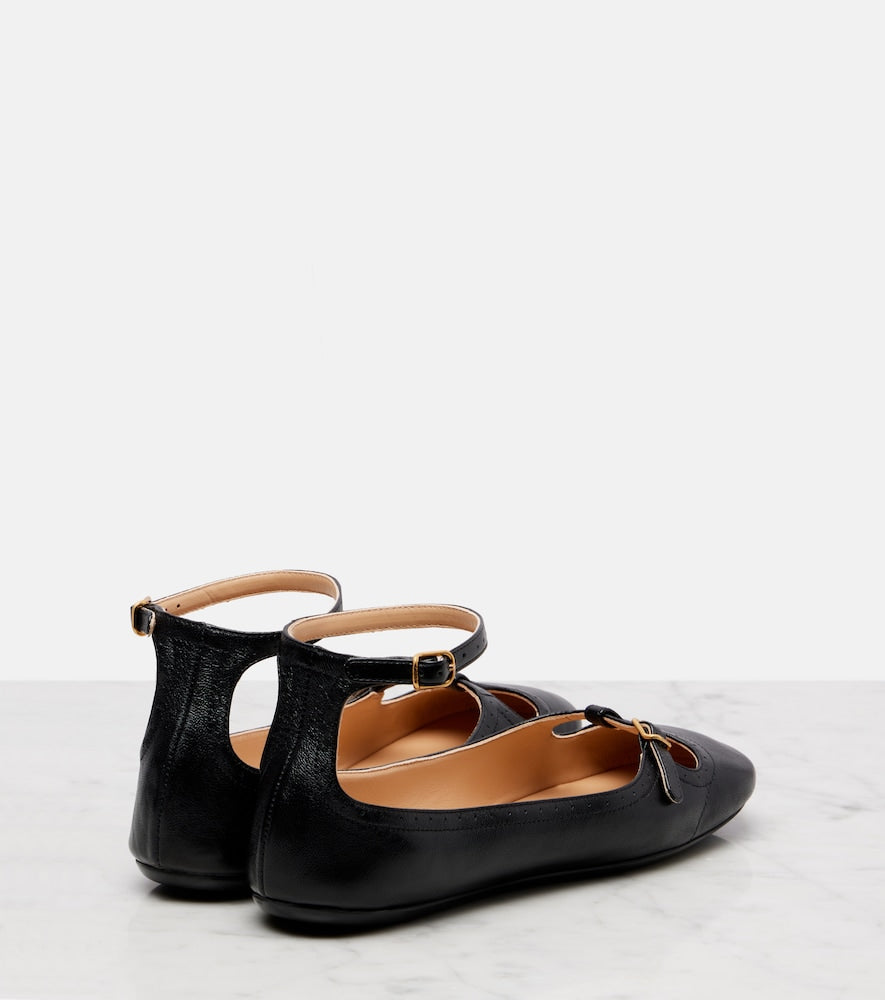 Chloe Leonore leather ballet flats
