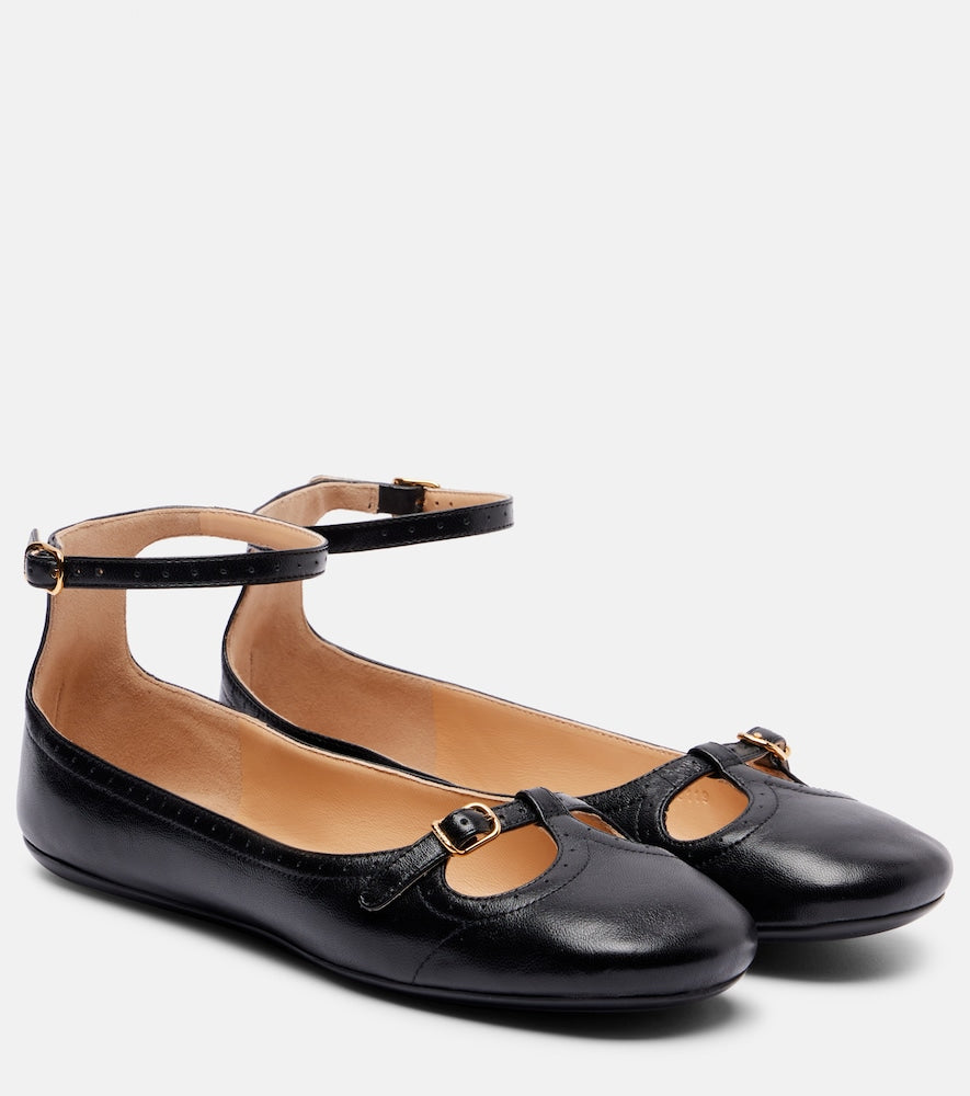 Chloe Leonore leather ballet flats