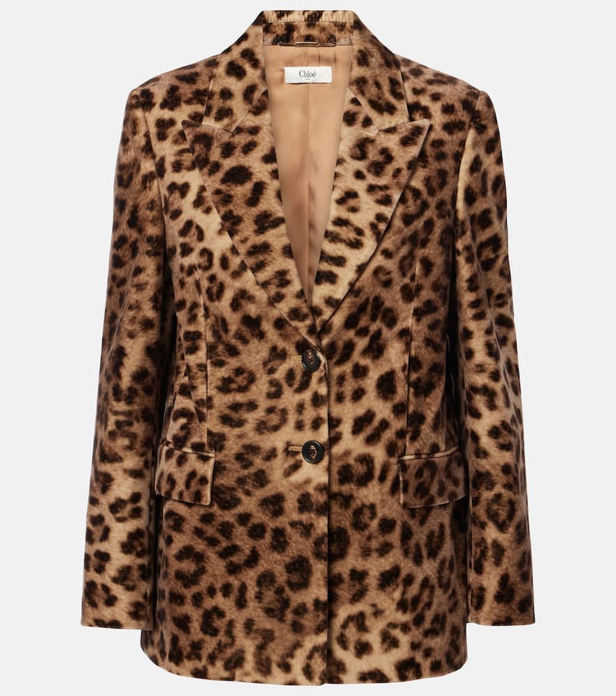 Chloe Leopard-print cotton blazer
