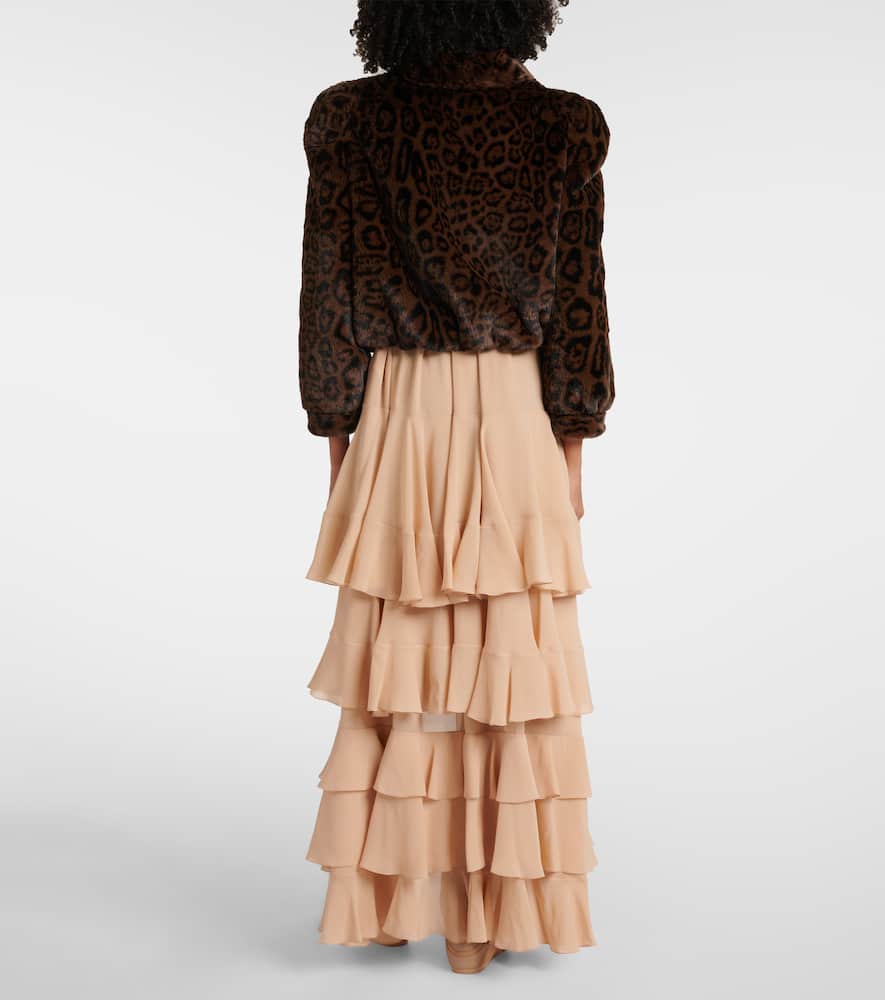 Chloe Leopard-print cropped faux fur jacket