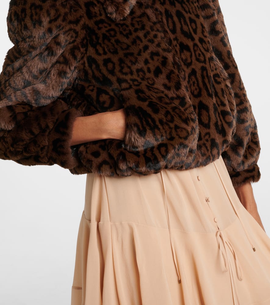 Chloe Leopard-print cropped faux fur jacket