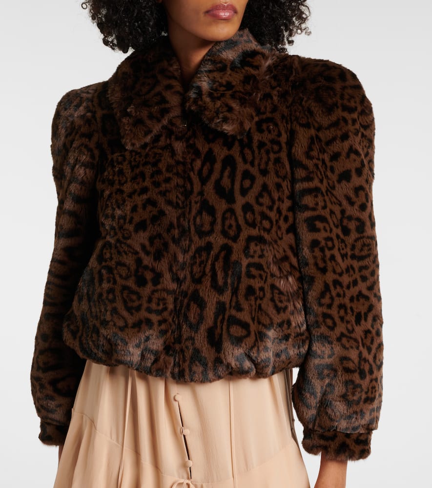 Chloe Leopard-print cropped faux fur jacket