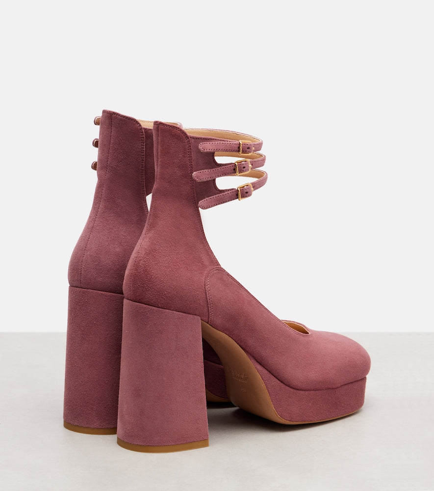 Chloe Loti 100 suede platform pumps