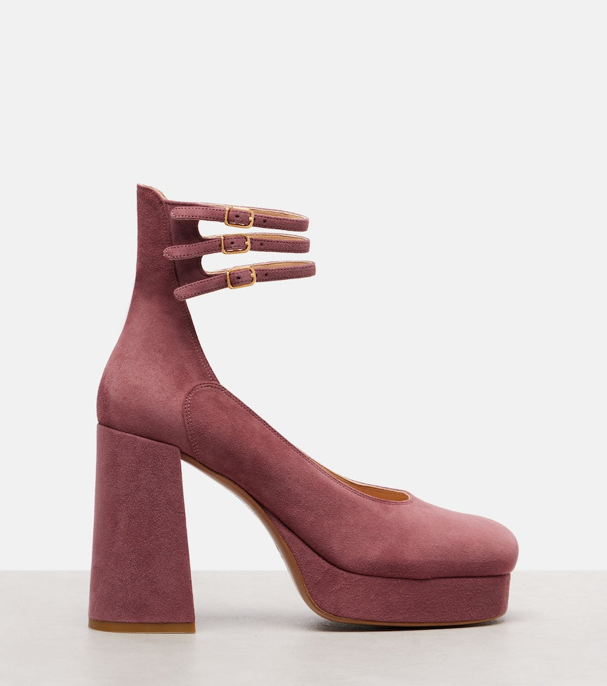 Chloe Loti 100 suede platform pumps