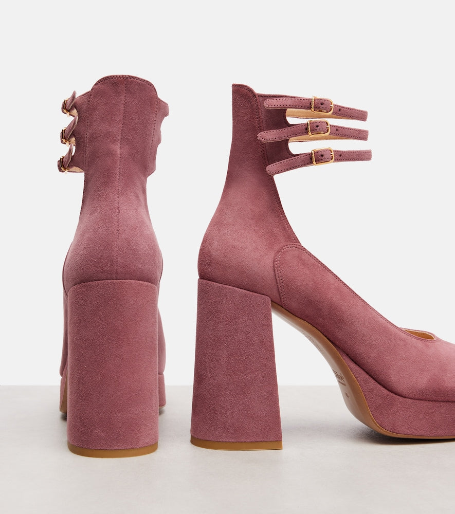 Chloe Loti 100 suede platform pumps