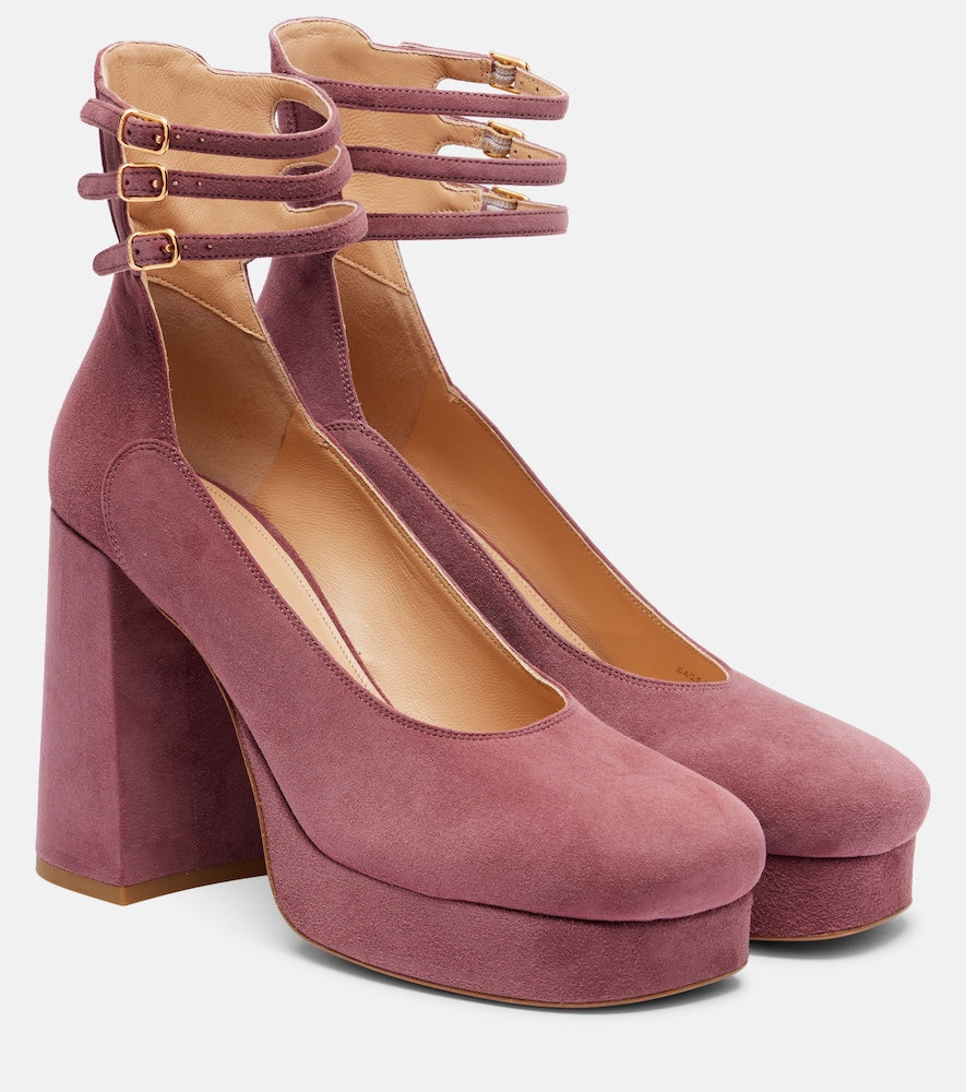 Chloe Loti 100 suede platform pumps