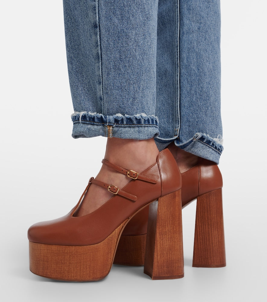 Chloe Loti leather platform Mary Jane pumps