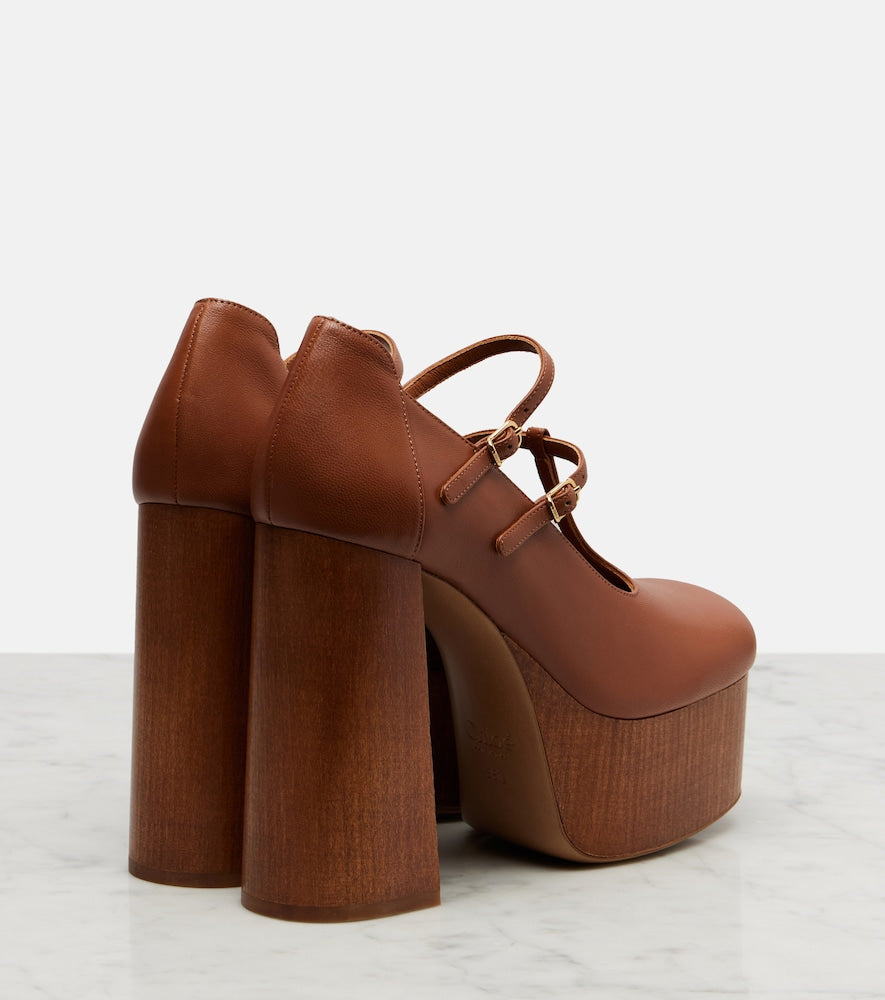 Chloe Loti leather platform Mary Jane pumps