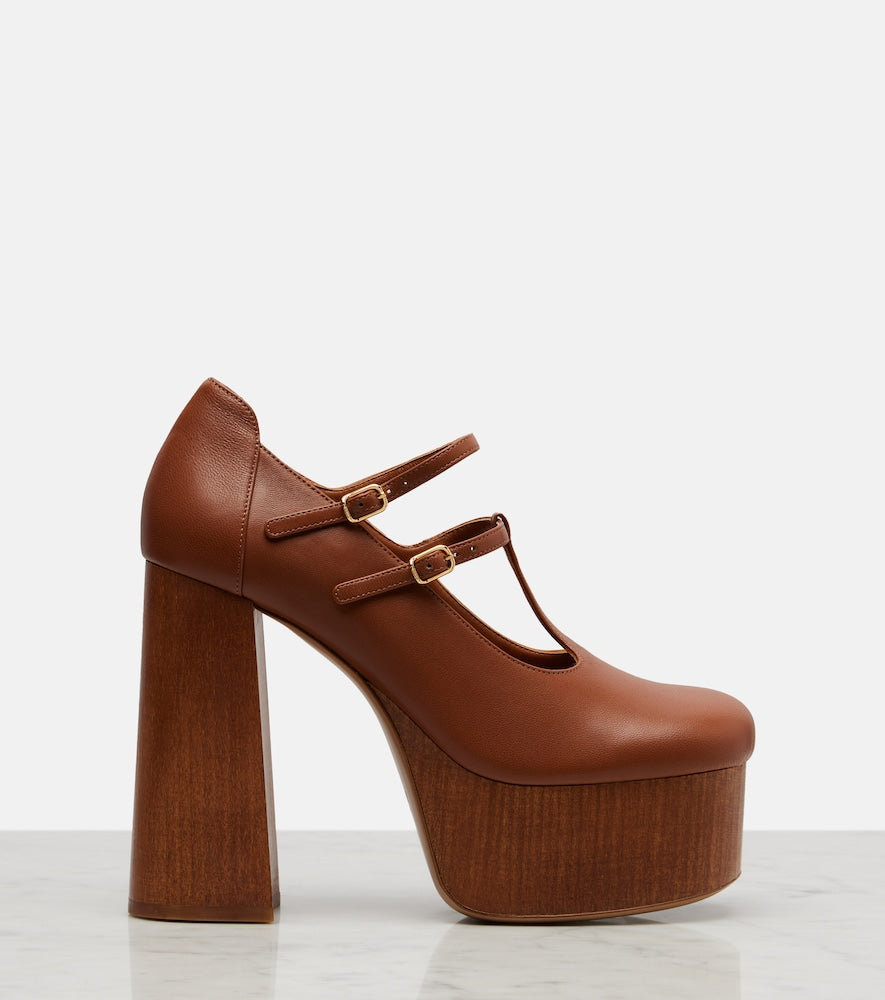 Chloe Loti leather platform Mary Jane pumps