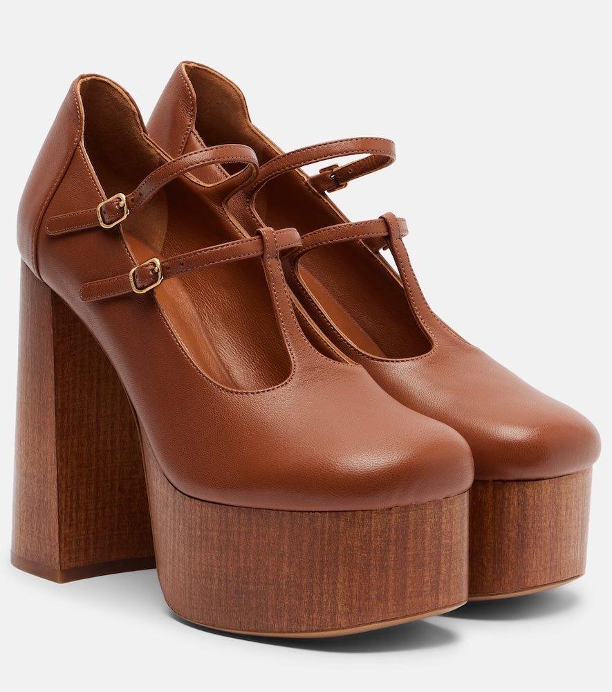 Chloe Loti leather platform Mary Jane pumps