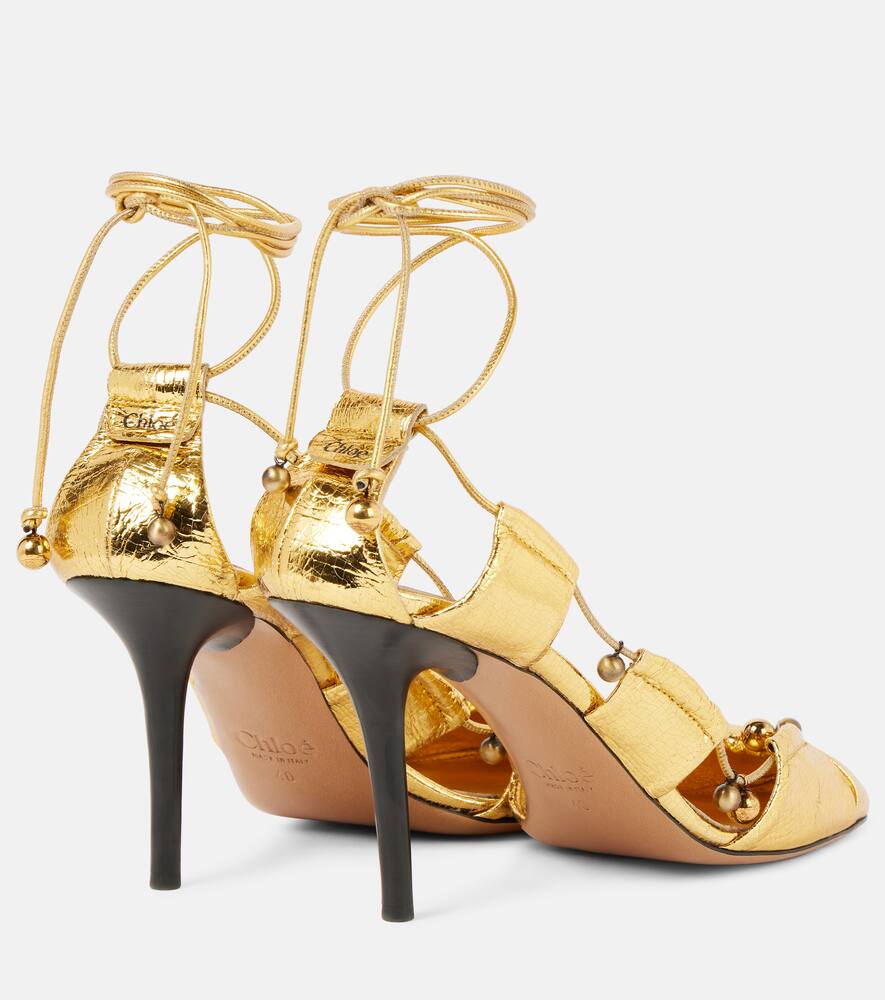 Chloe Luna metallic leather pumps