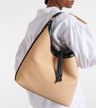 Chloe Marcie Small raffia shoulder bag