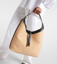 Chloe Marcie Small raffia shoulder bag