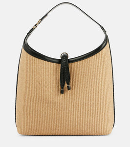 Chloe Marcie Small raffia shoulder bag