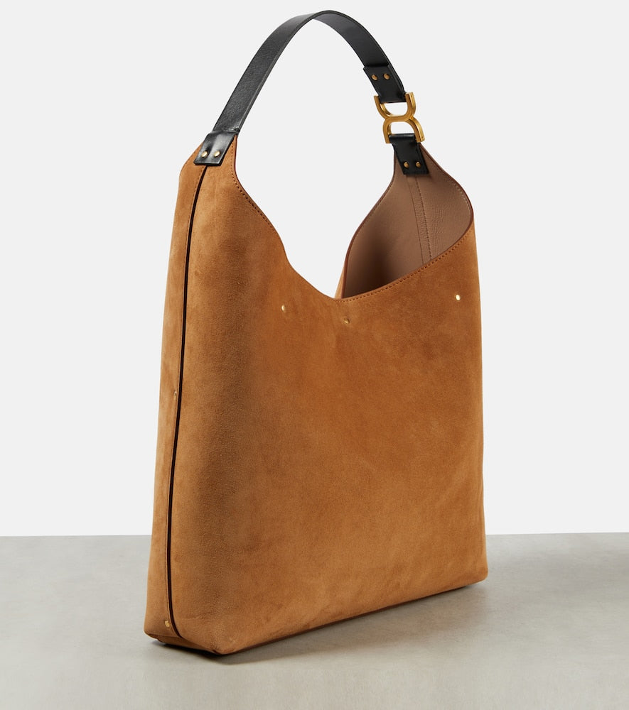 Chloe Marcie Small suede shoulder bag