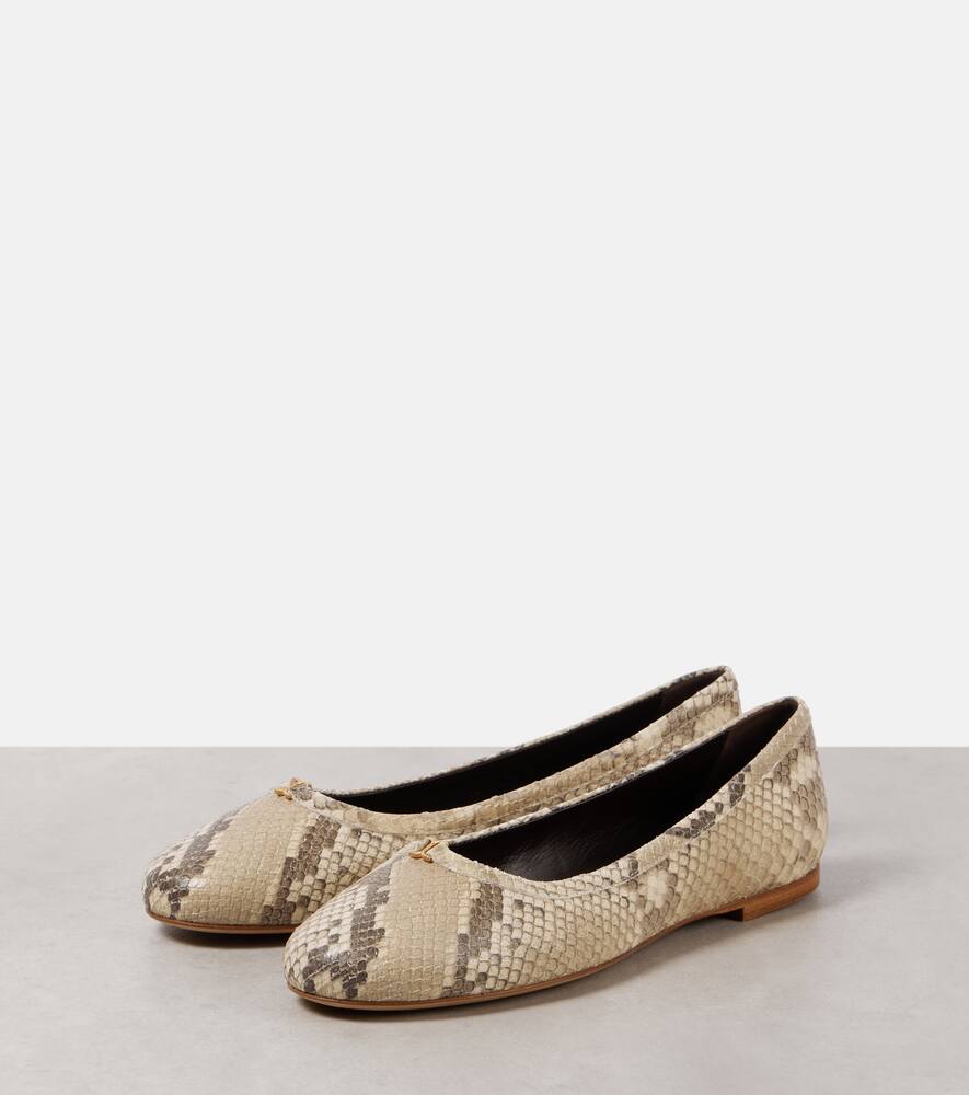 Chloe Marcie snake-effect leather ballet flats
