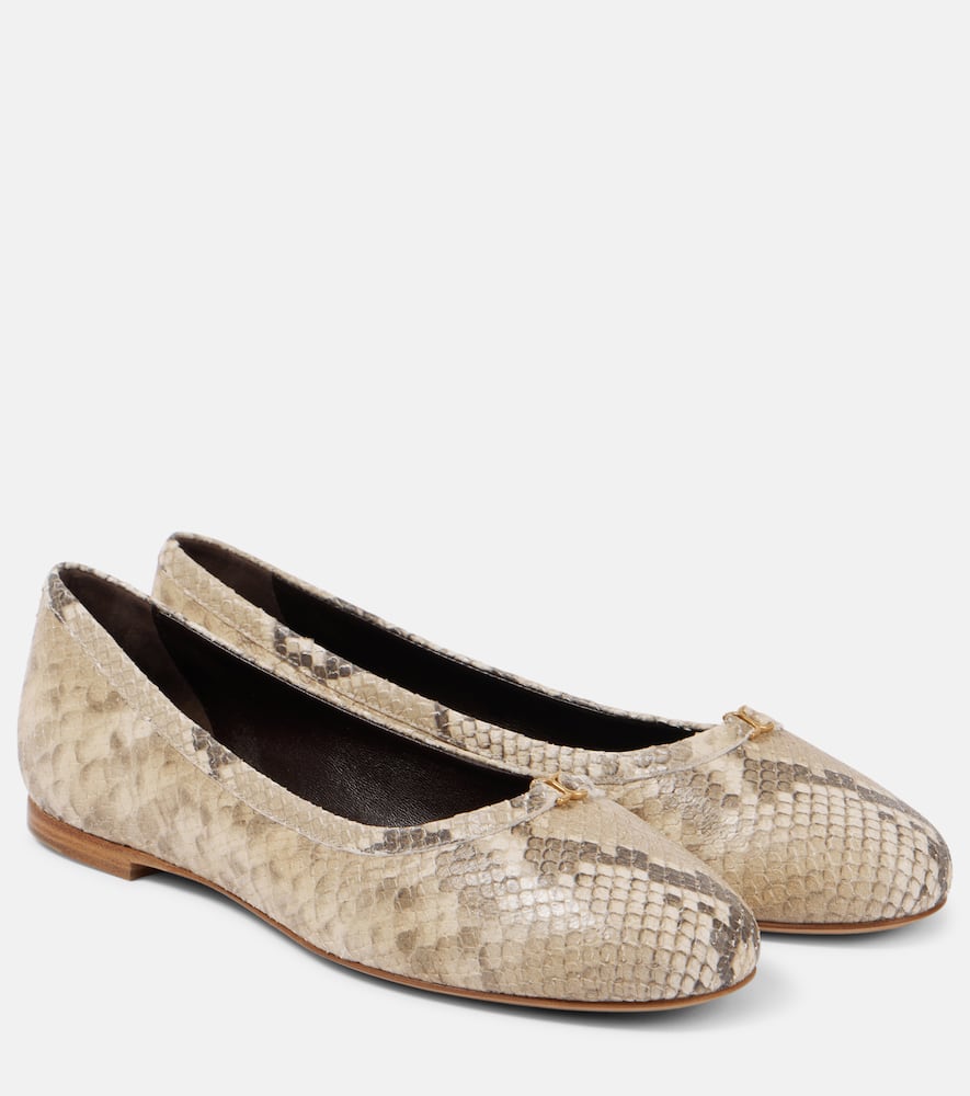 Chloe Marcie snake-effect leather ballet flats