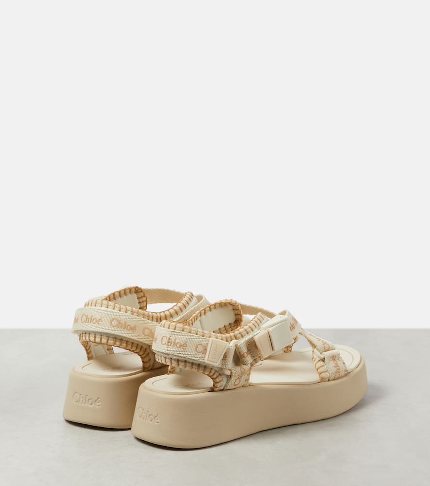 Chloe Mila logo platform sandals
