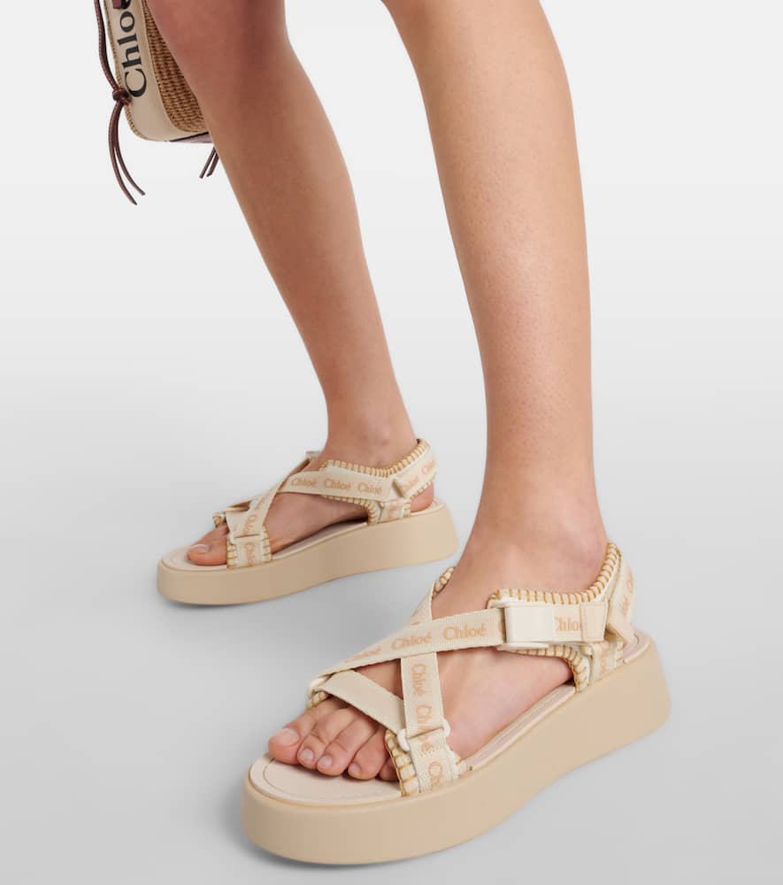 Chloe Mila logo platform sandals