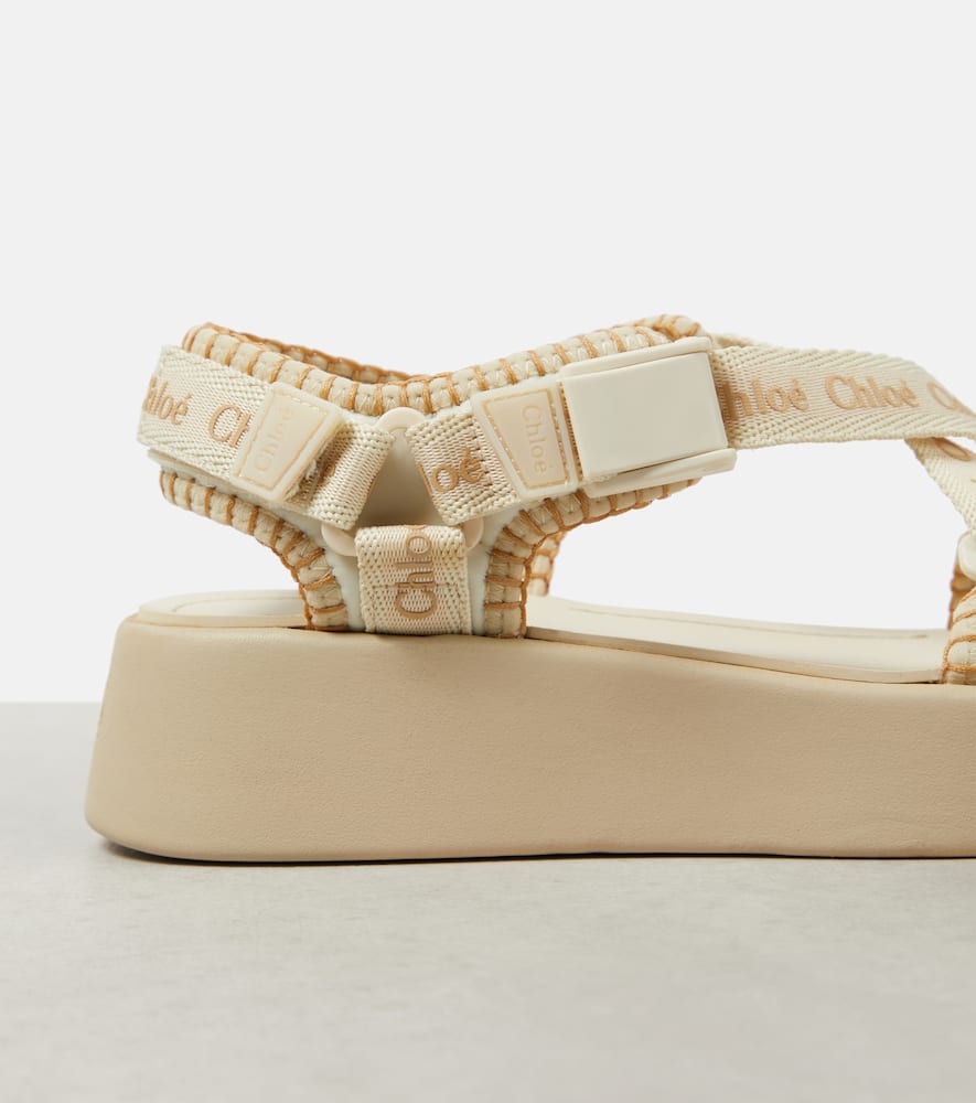 Chloe Mila logo platform sandals
