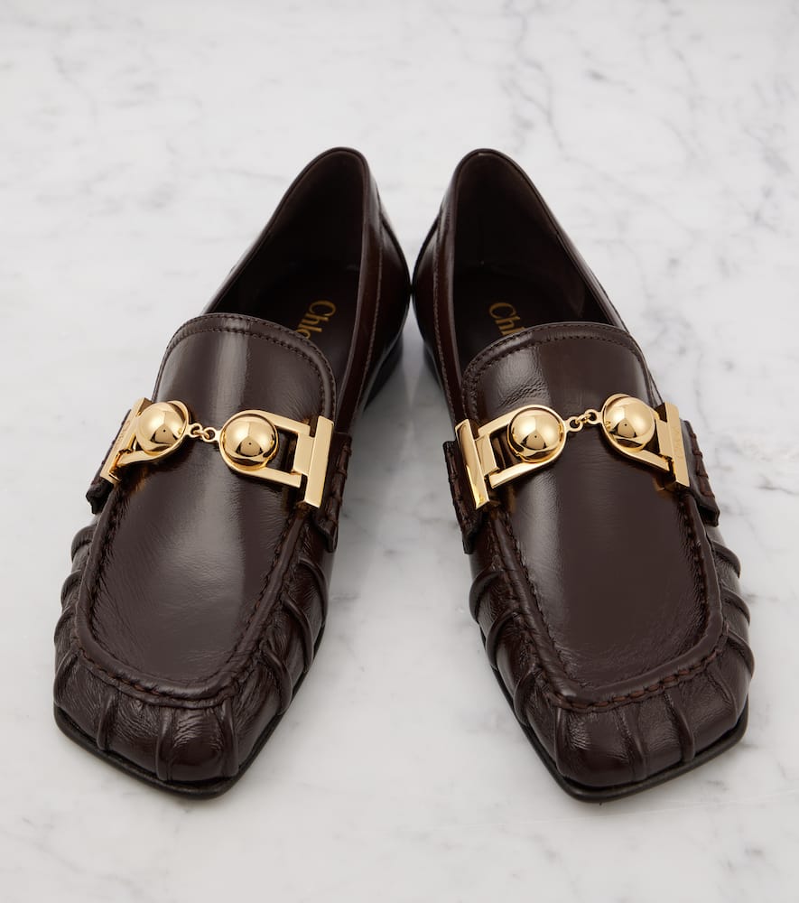 Chloe Miles embellished leather loafers