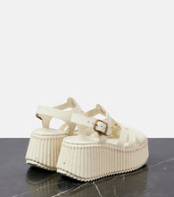 Chloe Nama 80 leather wedge sandals