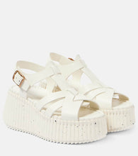 Chloe Nama 80 leather wedge sandals