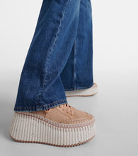 Chloe Nama 80 suede and leather wedge sneakers