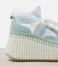 Chloe Nama 80 suede-trimmed wedge sneakers