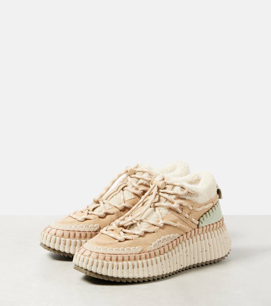 Chloe Nama shearling-lined suede sneakers
