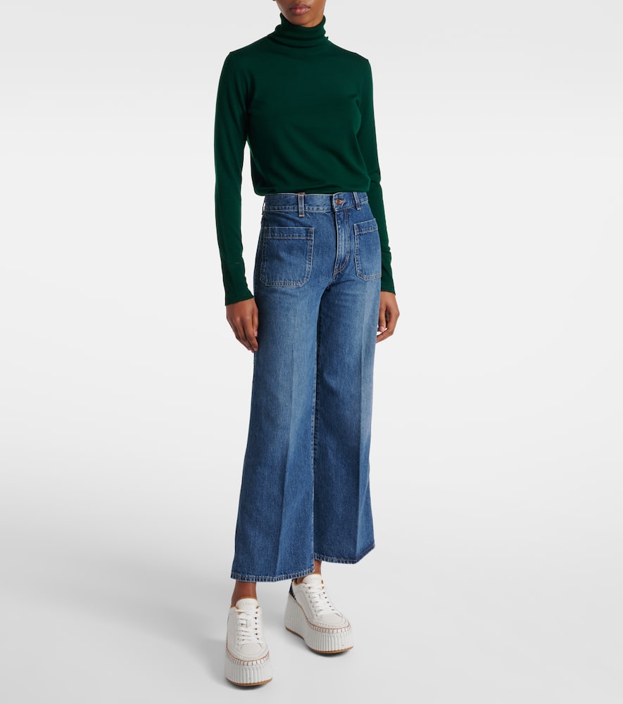 Chloe Nama suede-trimmed leather platform sneakers