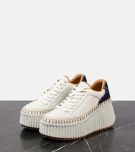 Chloe Nama suede-trimmed leather platform sneakers