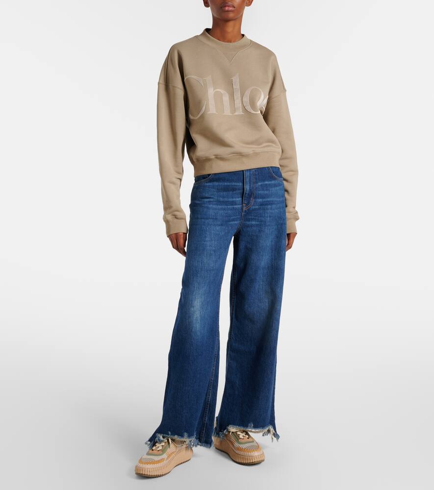 Chloe Nama suede-trimmed platform sneakers