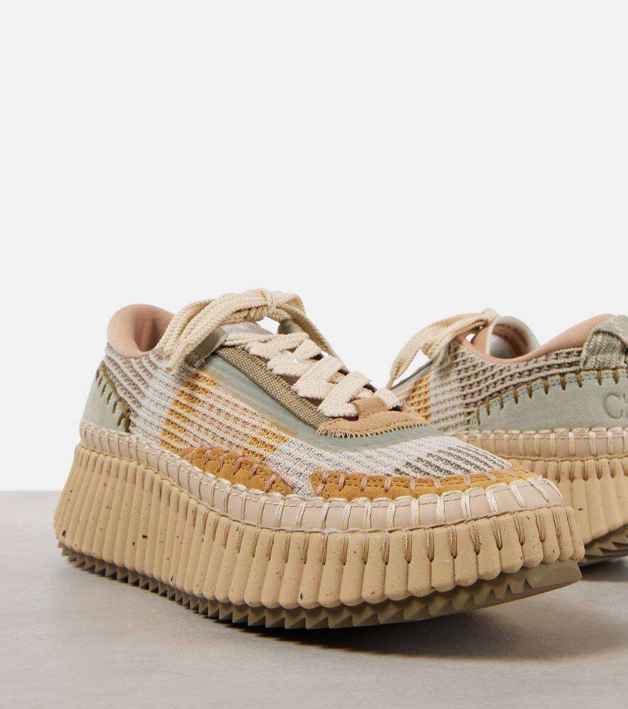 Chloe Nama suede-trimmed platform sneakers